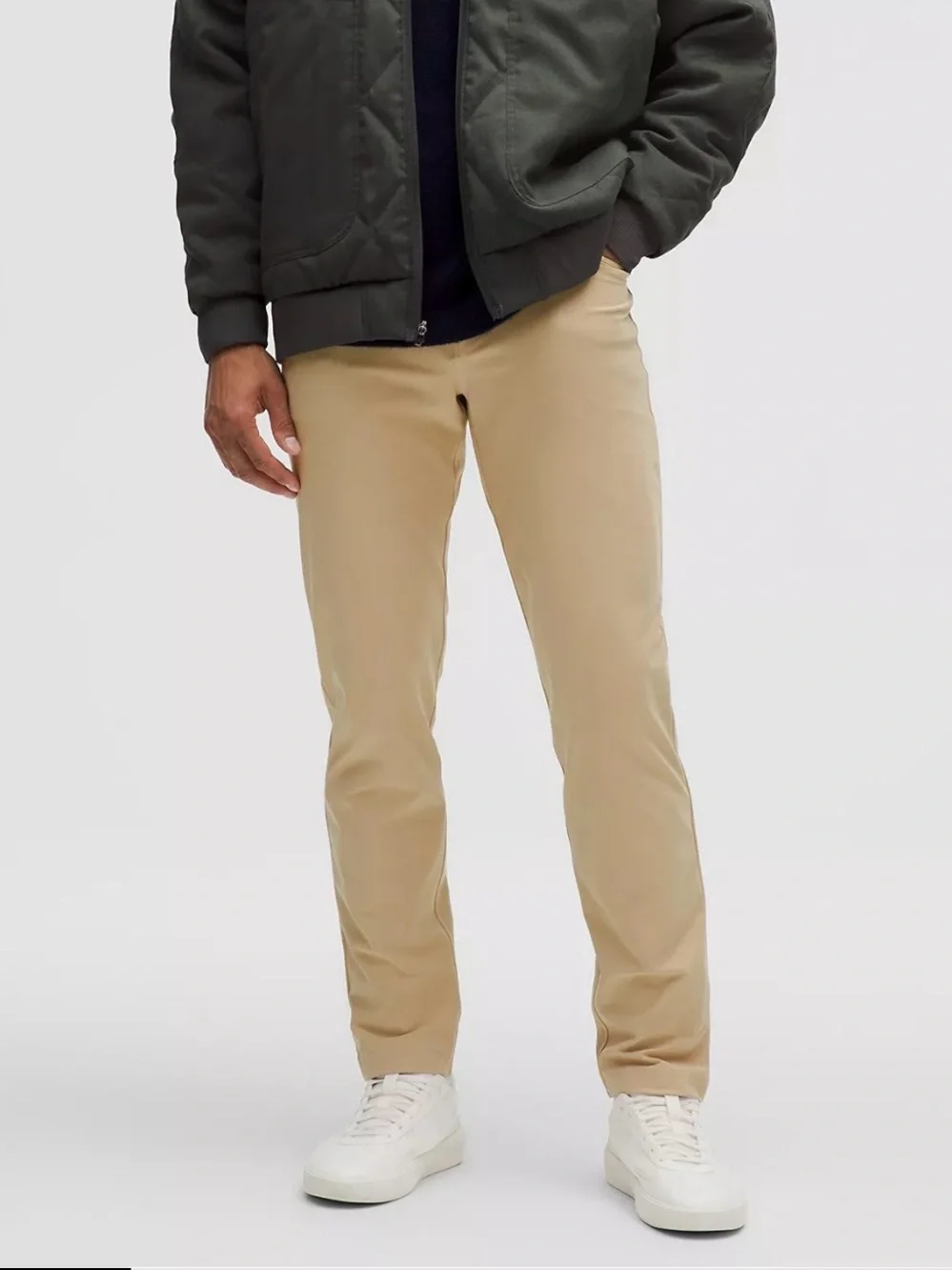 Lululemon ABC Classic-Fit Men’s Sz 38 Beige Warpstreme Pants Trousers *Flaw*